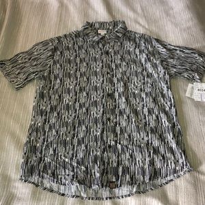 Black & White Pattern Button Up, Size L